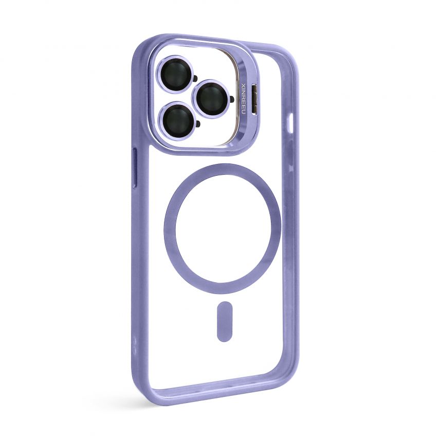 Coque avec MagSafe pour Apple iPhone 13 Pro Max avec support et protection pour les caméras lilas (08)