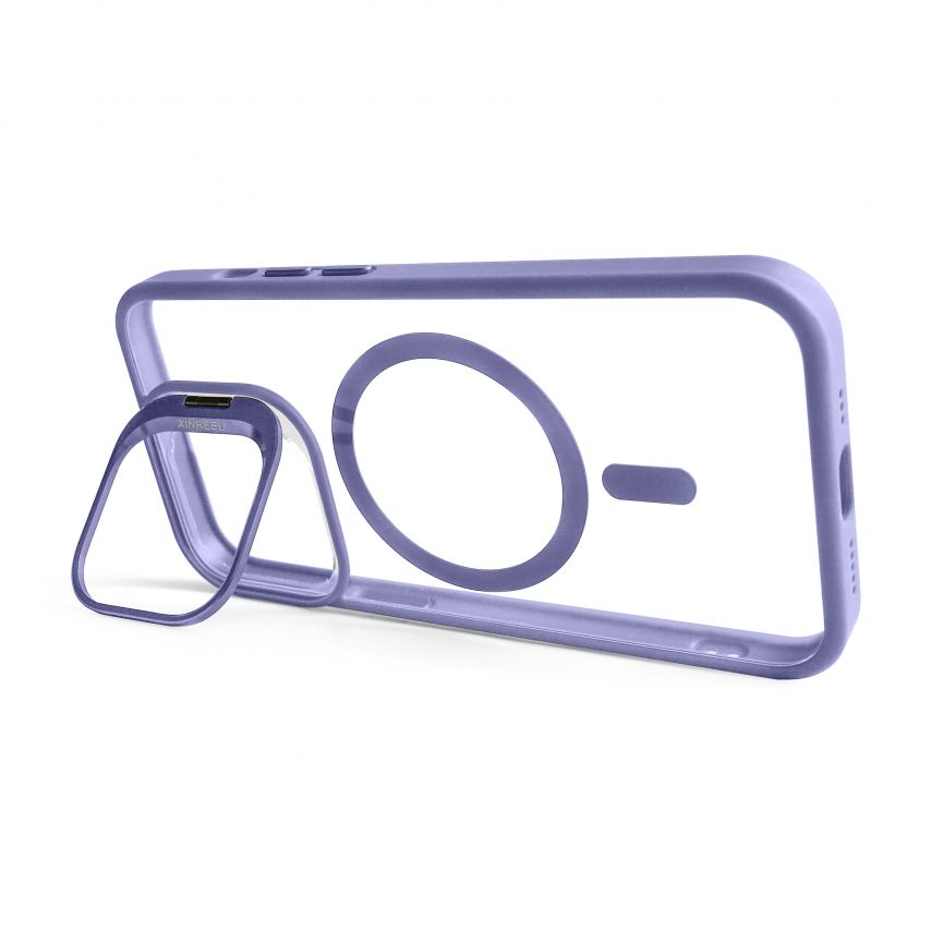 Coque avec MagSafe pour Apple iPhone 13 Pro Max avec support et protection pour les caméras lilas (08)