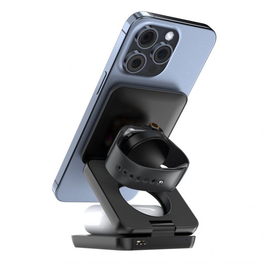 Wireless Charger 3in1 WALKER WH-57 15W black