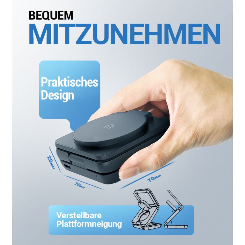 Kabelloses Ladegerät 3in1 WALKER WH-57 15W schwarz