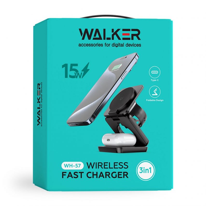 Wireless Charger 3in1 WALKER WH-57 15W black