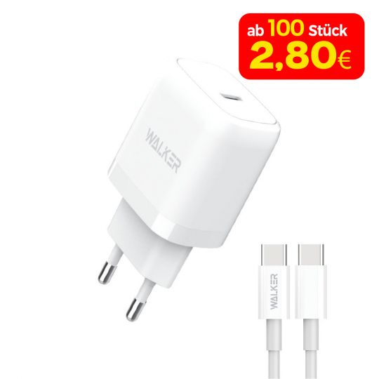 Netzladegerät (Adapter) 2in1 WALKER WH-63 PD_20W + Datenkabel Type-C - Type-C weiß - Kaufen Sie für 5.30 € in Deutschland