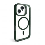 Hülle mit MagSafe für Apple iPhone 16 mit Ständer und Kameraschutz green (01)