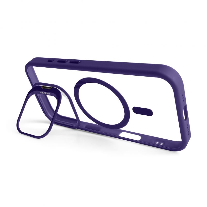 Hülle mit MagSafe für Apple iPhone 16 mit Ständer und Kameraschutz violet (02)