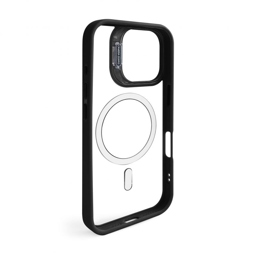 Hülle mit MagSafe für Apple iPhone 16 mit Ständer und Kameraschutz black (03)