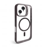 Case with MagSafe for Apple iPhone 16 with stand and camera protection light grey (06)