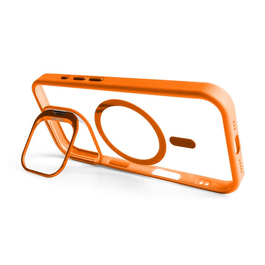 Coque avec MagSafe pour Apple iPhone 16 avec support et protection pour les caméras orange (07)