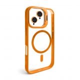 Coque avec MagSafe pour Apple iPhone 16 avec support et protection pour les caméras orange (07)
