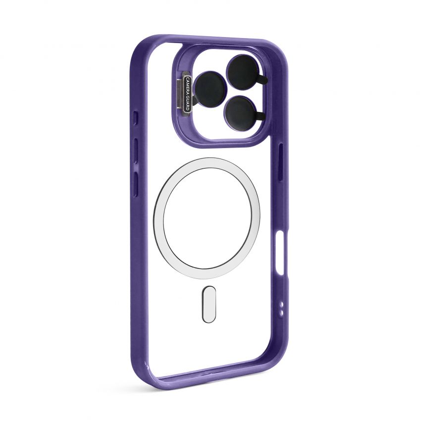 Case with MagSafe for Apple iPhone 16 Pro with stand and camera protection violet (02)