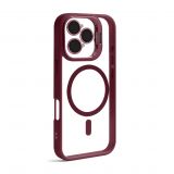 Case with MagSafe for Apple iPhone 16 Pro with stand and camera protection bordo (05)