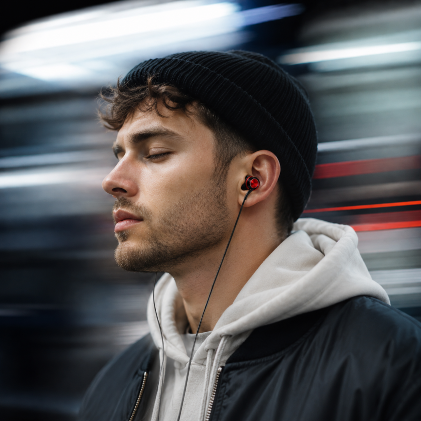 Earphones WALKER H735 with Type-C red