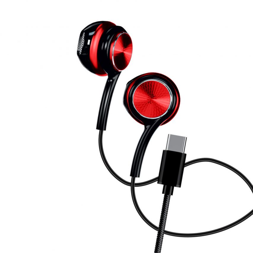 Earphones WALKER H735 with Type-C red