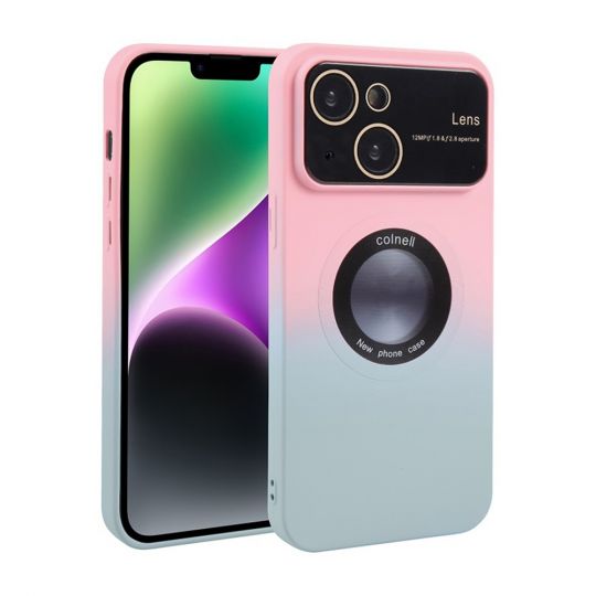 Farbvelauf Hülle mit MagSage für Apple iPhone 14 Pro rosa / grau (1)