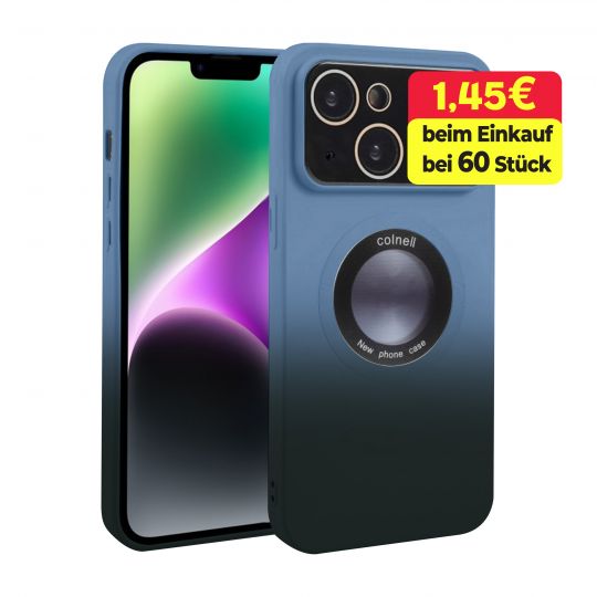 Farbvelauf Hülle mit MagSage für Apple iPhone 11 Pro Max blau / schwarz (2)