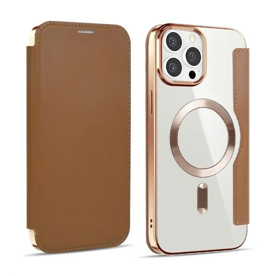 Flip Case with MagSafe for Apple iPhone 15 brown gold (4)