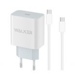 Network Charger (Adapter) WALKER WH-39 PD / 3A / 20W white + Data Сable Type-C to Type-C 30W - Buy for 6.80 € in Germany