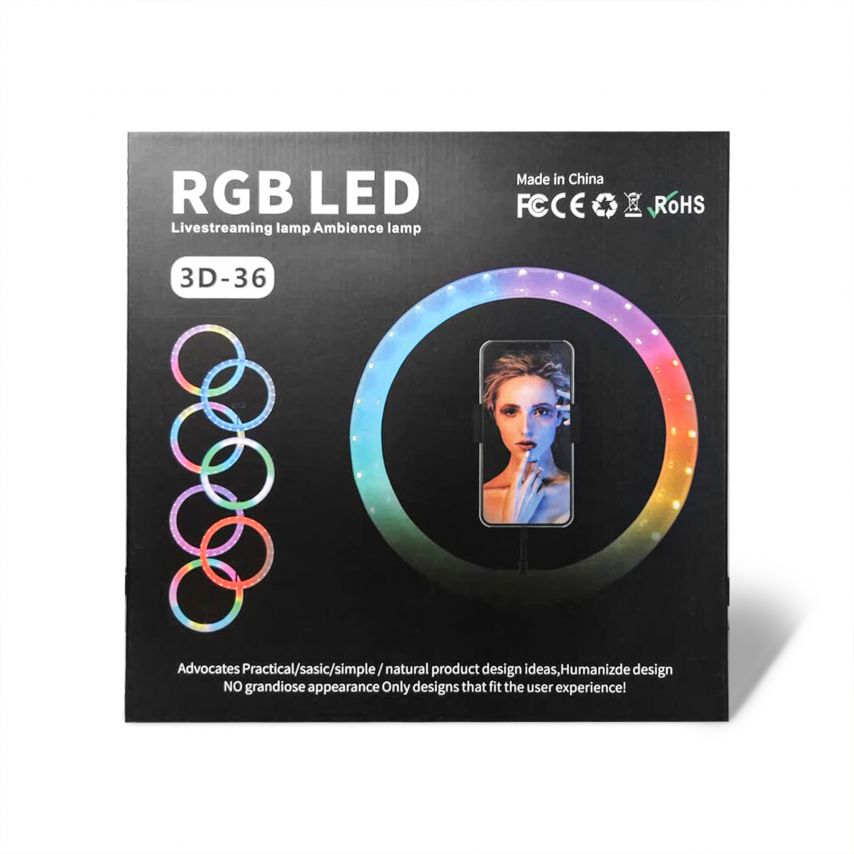 Ring Light RGB RD-36 Crystal (36cm) + floor stand (2,1m)