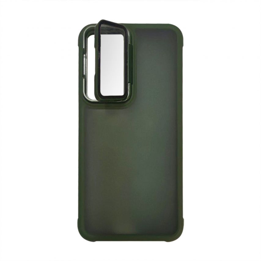 Case for Samsung Galaxy S24FE 5G/S721 (2024) with stand and camera protection green (1)