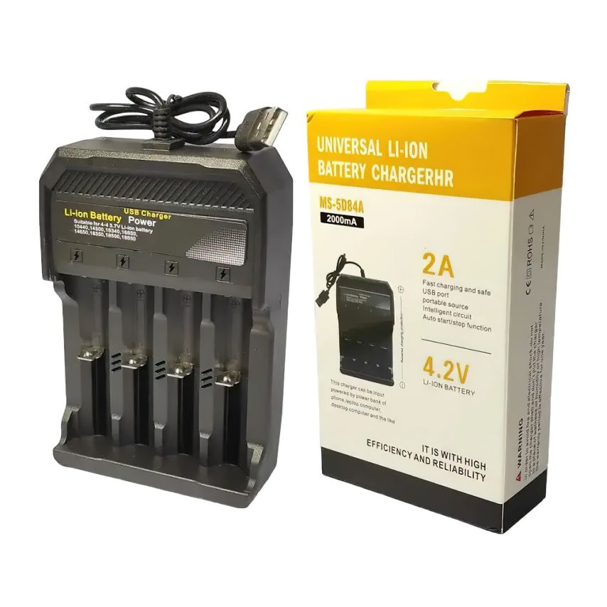 Accumulator Charger MS-5D84A for 4 slots black