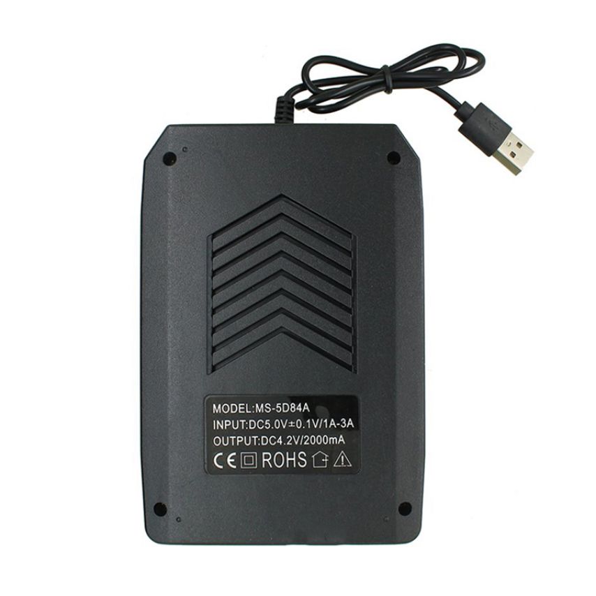 Ladegerät für Akkus MS-5D84A für 4 Steckplätze schwarz