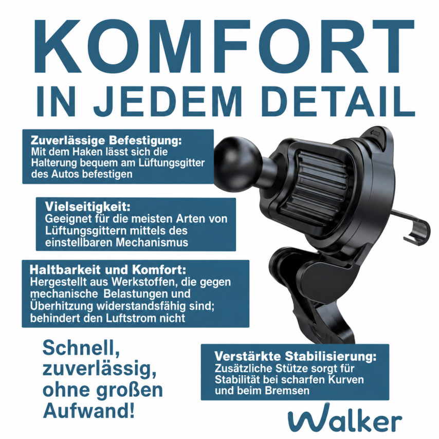 Magnetische Autohalterung WALKER CX-033 grau