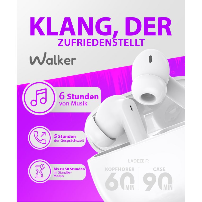Bluetooth Headphones WALKER WTS-67 ANC+ENC black