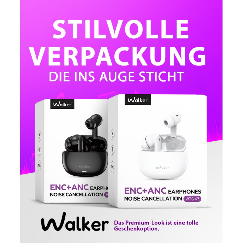 Bluetooth Headphones WALKER WTS-67 ANC+ENC black