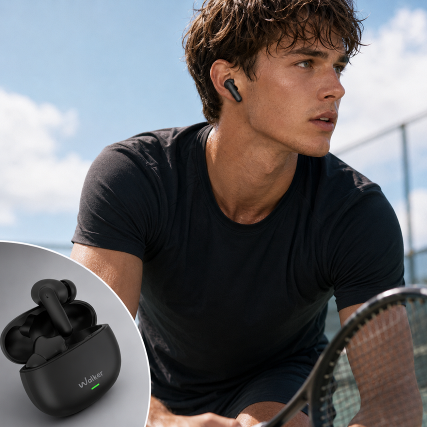 Bluetooth-Kopfhörer WALKER WTS-67 ANC+ENC weiß