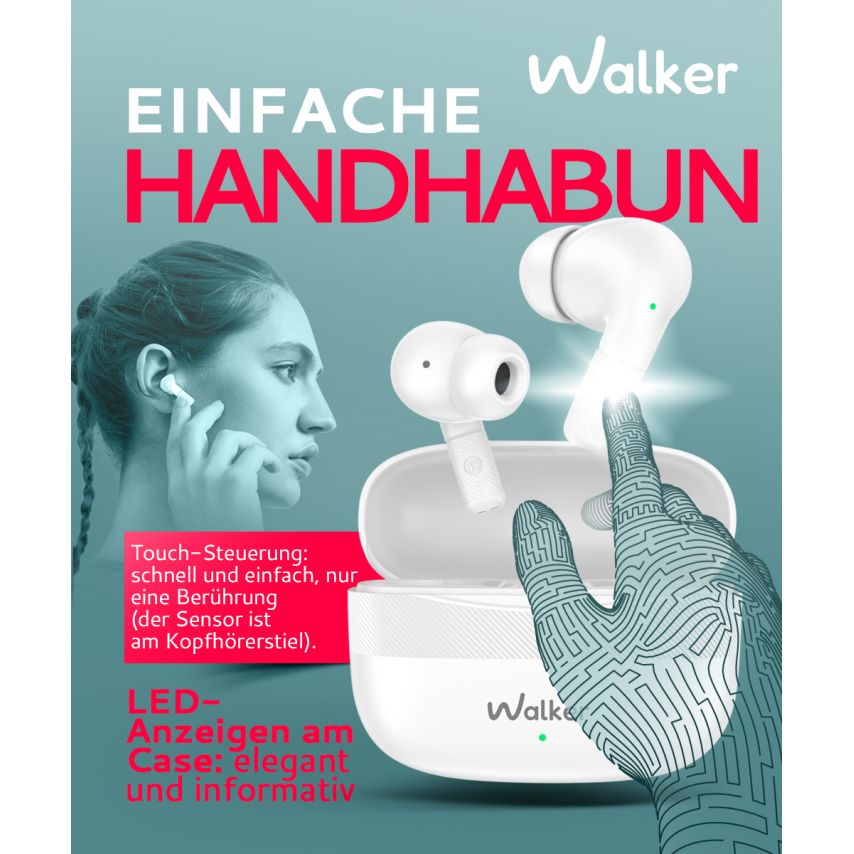 Écouteurs Bluetooth WALKER WTS-39 ENC noir