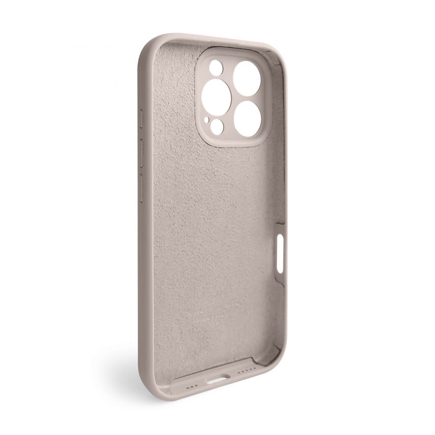 Coque Full Silicone pour Apple iPhone 16 Pro gris rose (73) avec protection de caméra (sans logo)