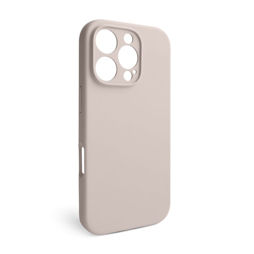 Coque Full Silicone pour Apple iPhone 16 Pro gris rose (73) avec protection de caméra (sans logo)