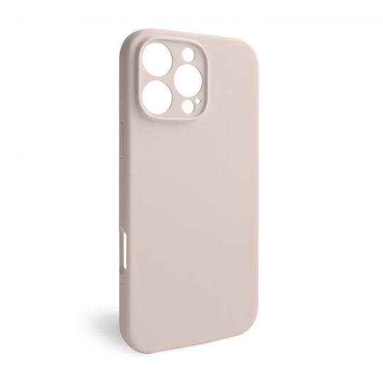 Coque Full Silicone pour Apple iPhone 16 Pro Max gris rose (73) avec protection de caméra (sans logo)