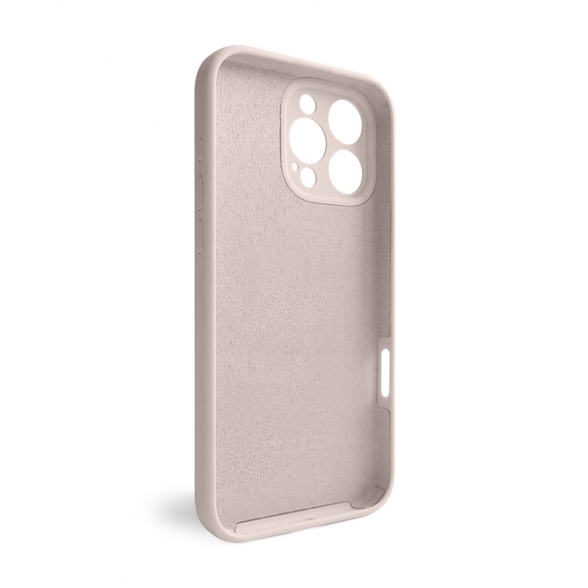 Coque Full Silicone pour Apple iPhone 16 Pro Max gris rose (73) avec protection de caméra (sans logo)