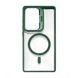 Coque MagSafe avec support et protection de caméra pour Samsung S24 Ultra (1) vert