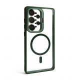 Case with MagSafe for Samsung Galaxy S24 Ultra/S928 (2024) with stand and camera protection green (01)