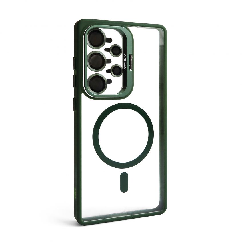 Case with MagSafe for Samsung Galaxy S24 Ultra/S928 (2024) with stand and camera protection green (01)