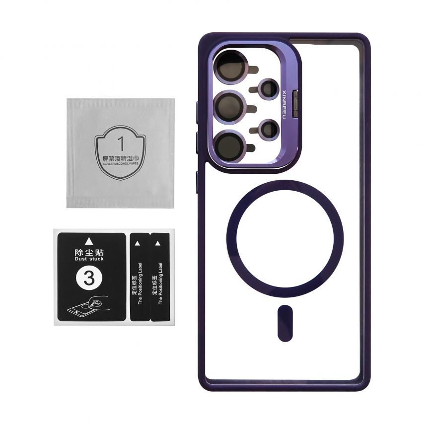 Case with MagSafe for Samsung Galaxy S24 Ultra/S928 (2024) with stand and camera protection violet (02)