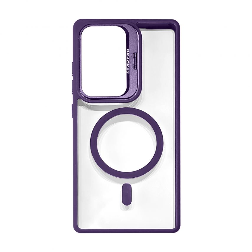 Coque MagSafe avec support et protection de caméra pour Samsung S24 Ultra (2) violet