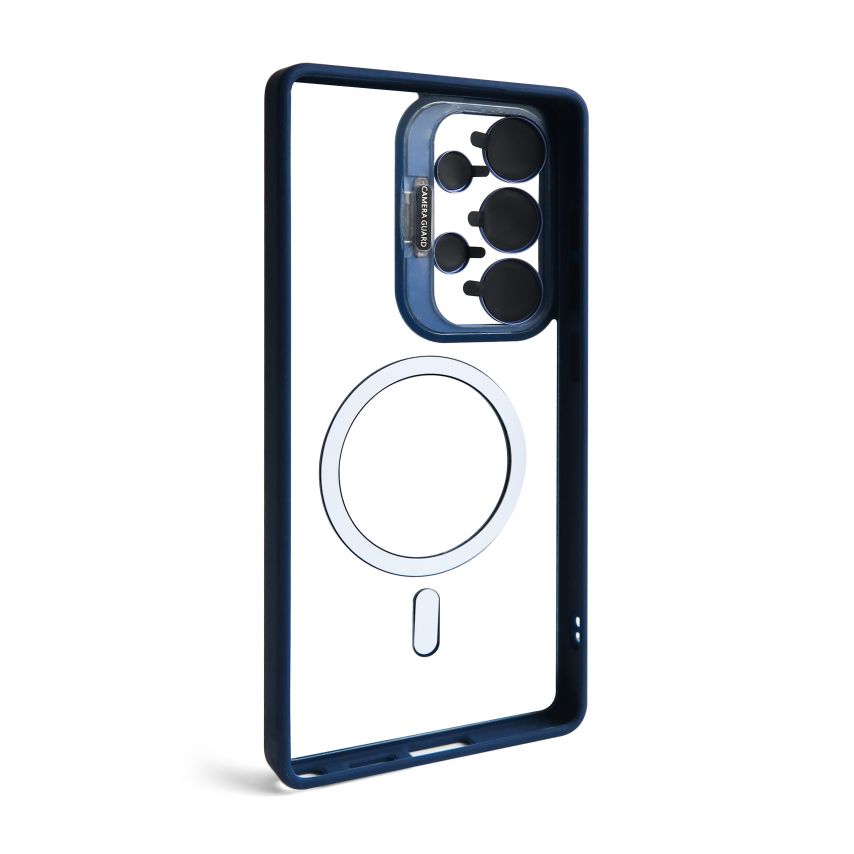 Case with MagSafe for Samsung Galaxy S24 Ultra/S928 (2024) with stand and camera protection dark blue (04)