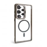 Case with MagSafe for Samsung Galaxy S24 Ultra/S928 (2024) with stand and camera protection light grey (06)