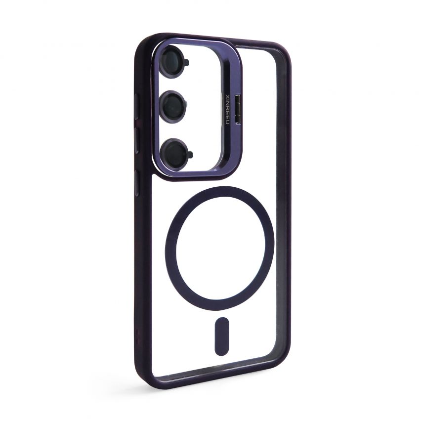 Case with MagSafe for Samsung Galaxy S25/S931 (2025) with stand and camera protection violet (02)