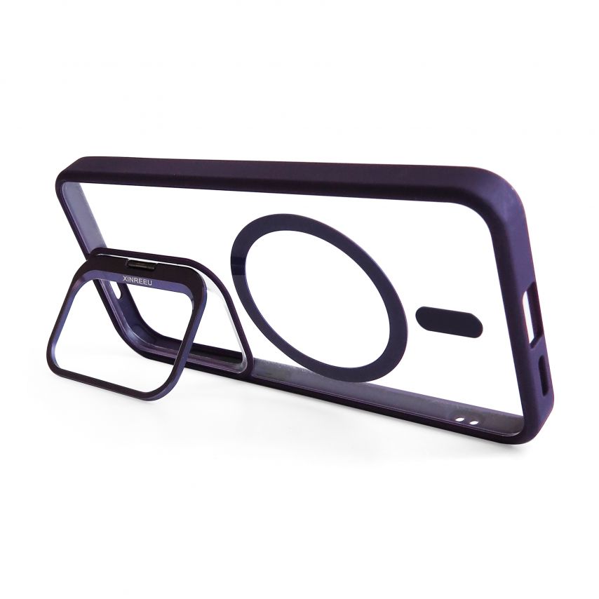 Case with MagSafe for Samsung Galaxy S25/S931 (2025) with stand and camera protection violet (02)