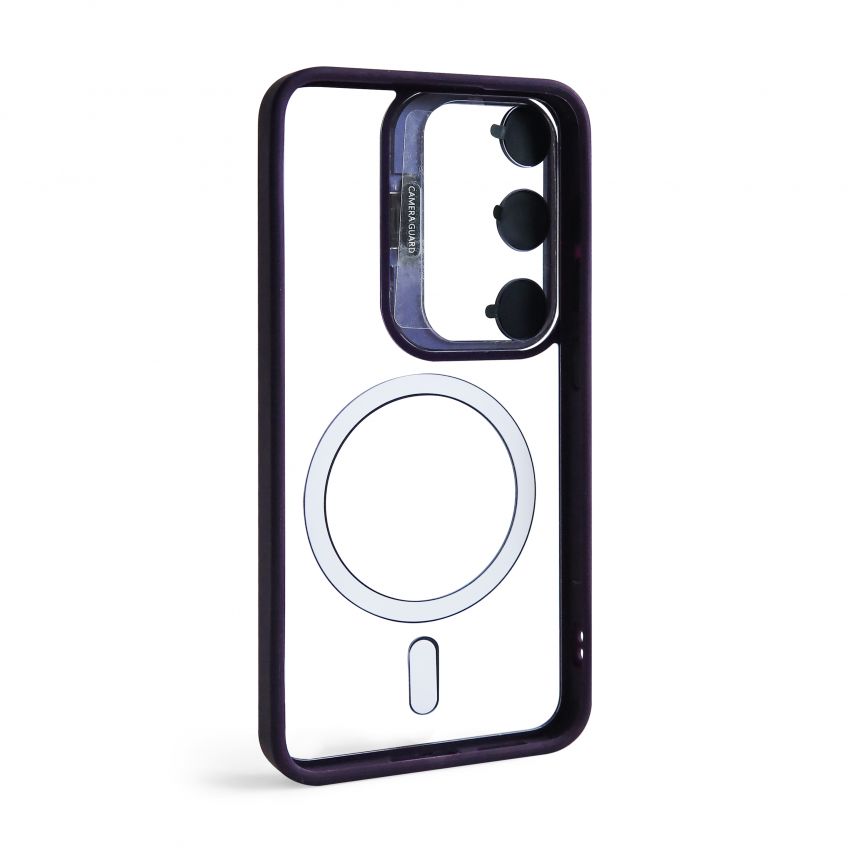 Case with MagSafe for Samsung Galaxy S25/S931 (2025) with stand and camera protection violet (02)