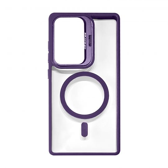 Coque MagSafe avec support et protection de caméra pour Samsung S25 (2) violet