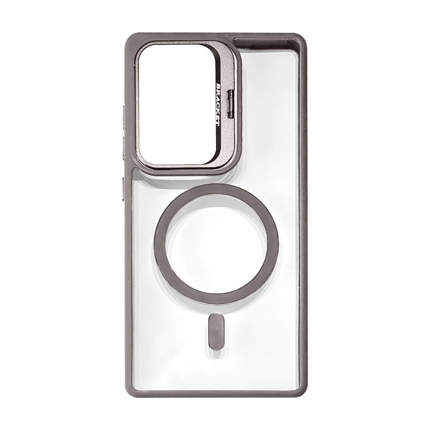 Coque MagSafe avec support et protection de caméra pour Samsung S25 (6) gris clair