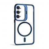 Case with MagSafe for Samsung Galaxy S25/S931 (2025) with stand and camera protection dark blue (04)