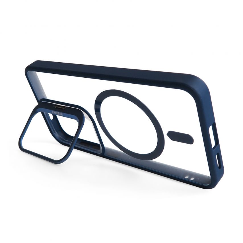 Case with MagSafe for Samsung Galaxy S25/S931 (2025) with stand and camera protection dark blue (04)