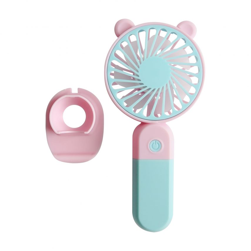 Ventilateur portable Y‑19 400mAh bleu/rose