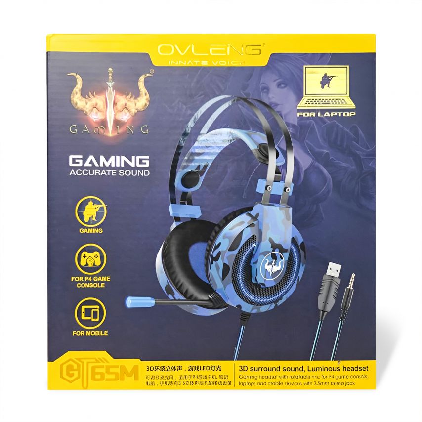 Gaming-Kopfhörer GT-65M mit Mikrofon grau