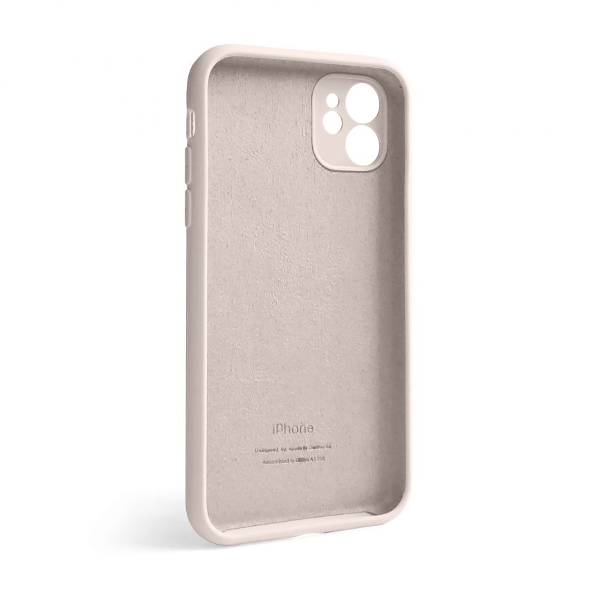 Case Full Silicone for Apple iPhone 12 grey pink (73) with camera protection (without logo)